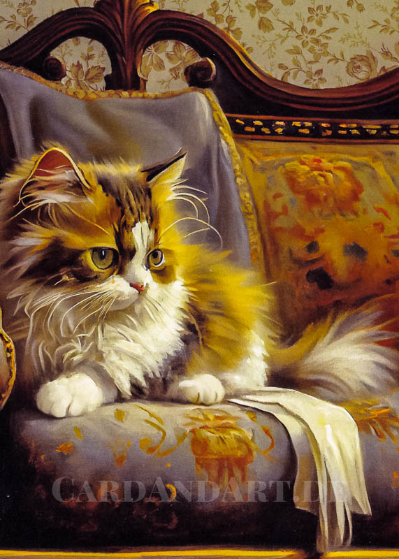 Gwenaelle Trolez - Kätzchen auf Sofa -  Postkarte