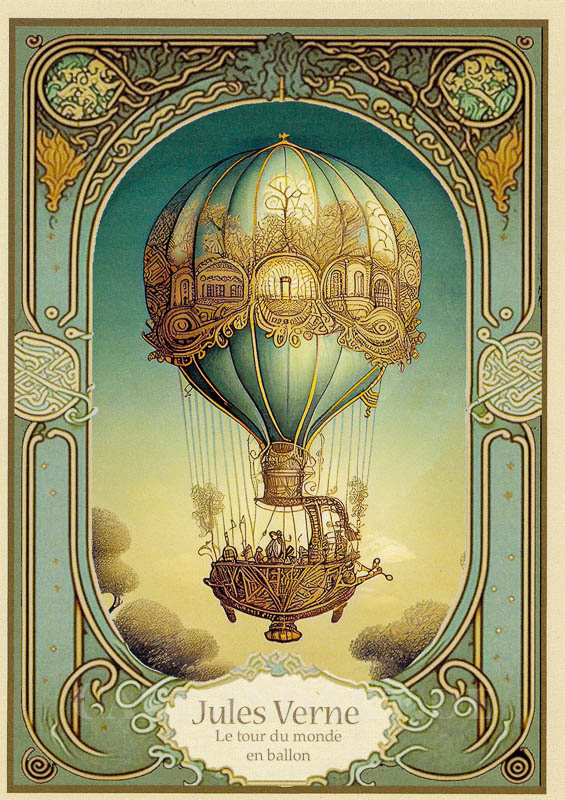 Gwenaelle Trolez - Jules Verne - Luftschiff -  Postkarte