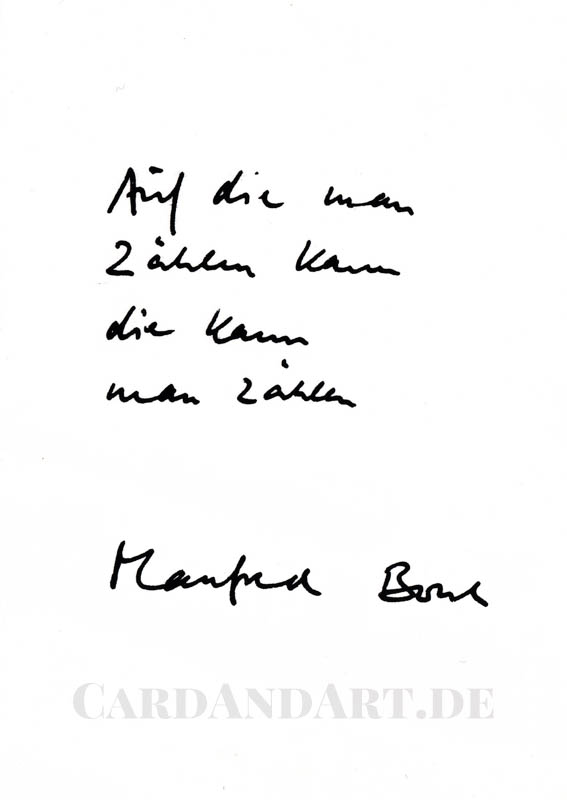 Bosch Manfred, Auf die man zählen kann... -  Postkarte